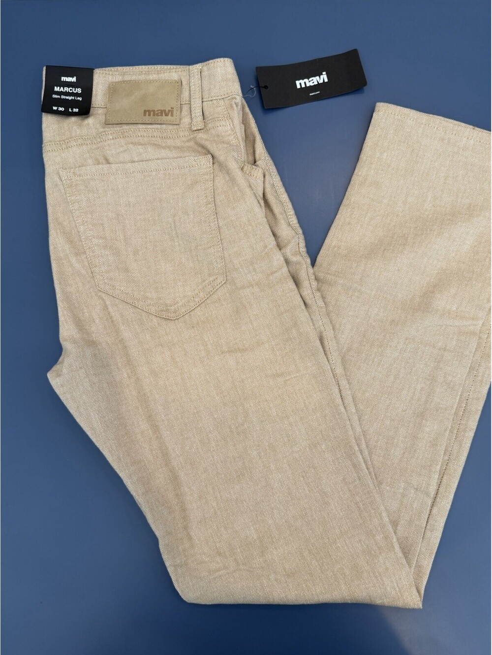 MAVI Marcus Slim Straight Leg Pants Men's Size 30X32 Beige Linen NWT